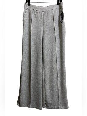 NWT Scoop Women’s Gray Scuba Seamed Front Wide Leg Pants Size Large